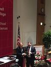 Awards presentation in auditorium