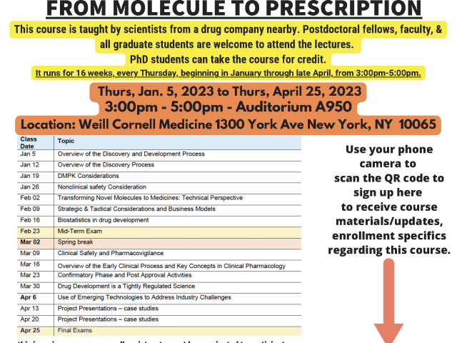 pharmacology graduate program new york city 