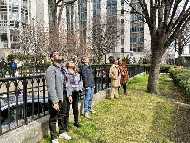 Pharmacology Dept. members enjoy the eclipse-great viewing in NYC!