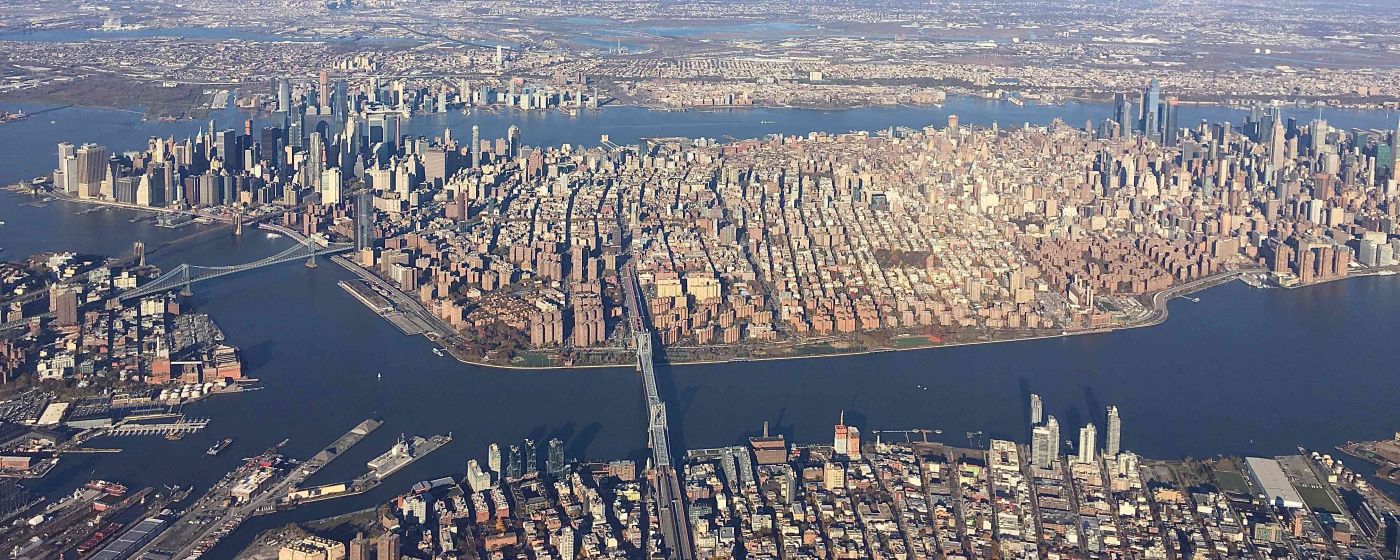 Aerial view of New York City.