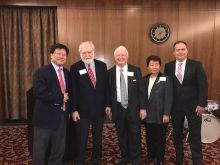 Dean Augustine Choi honored faculty members Dr. Roberto Levi and Dr. Michi Okamoto for 50 & 55 years of service at Weill Cornell! The event also honored Pharmacology faculty Drs. Arleen Rifkind, Diane Felsen, Silvia Moore, Lorraine Gudas, & Xiao-Han Tang