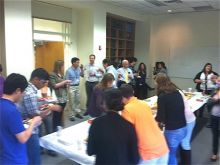 Colleagues at Dr. Blenis' party.