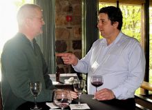 Student interviewing another student.