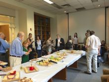 Students and faculty enjoy Dr. Pleil's reception