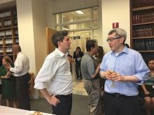Students and faculty enjoy Dr. Pleil's reception