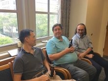 Students and faculty enjoy Dr. Pleil's reception