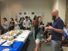 Students enjoy the ice cream social.