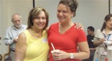 Students enjoy the ice cream social.
