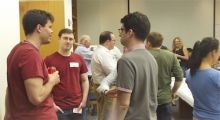 Students enjoy the ice cream social.