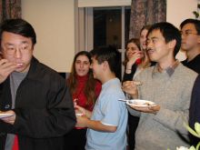 Students and faculty enjoy Holiday Party 2001.