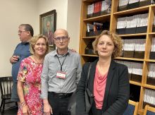 Behind: Dr. Levin.  In front: Drs. Gudas, Toth and Silvia Aldi