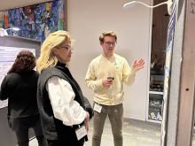 Dr. Giannakakou and Justin Hachey at the poster session