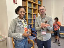 Stephen Hunt and a colleague