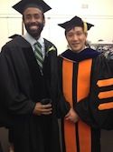 Dr. Jamie McBean at his graduation with his mentor, Dr. Minkui Luo.