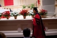 Dr. Kasia Marcinkiewicz marches at her graduation at Carnegie Hall, May 2014. She did her PhD research with Dr. Lorraine Gudas and is now a postdoctoral fellow at NYU.