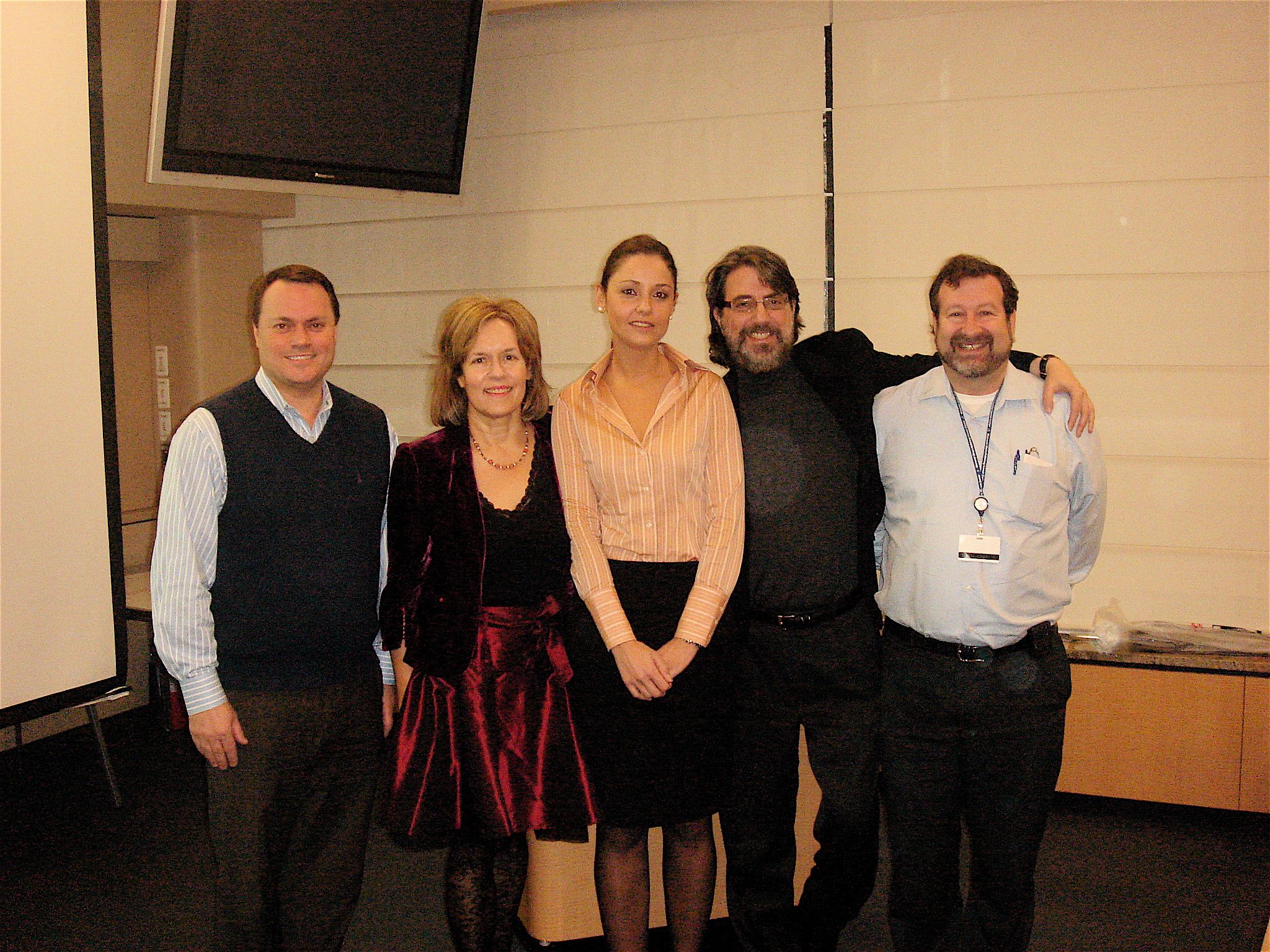 Branka with her thesis committee (l to r: Dr. David Lyden, Dr. Lorraine Gudas, Dr. Richard Kolesnick and Dr. David Scheinberg)