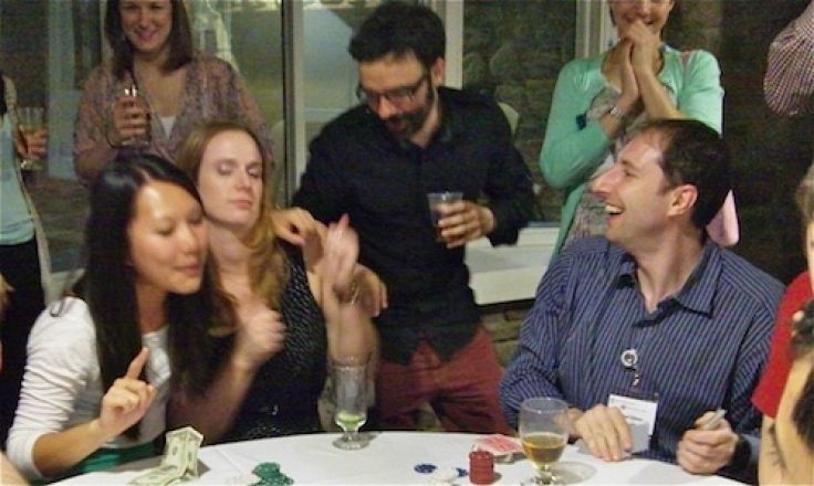 Students socializing at a party. Students socializing at a party.