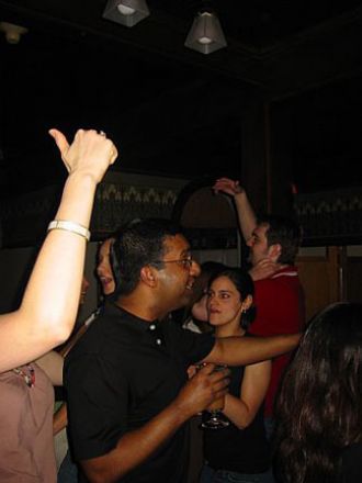 Student dancing at a party.