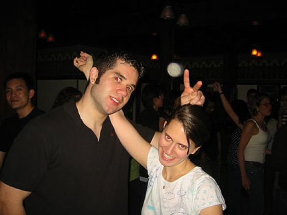 Students dancing at a party.