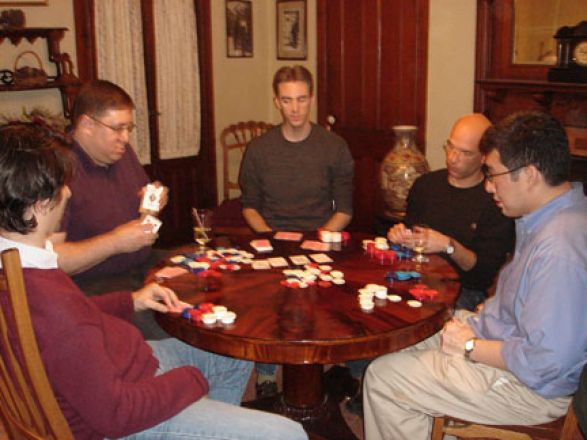 Students socializing at a party.