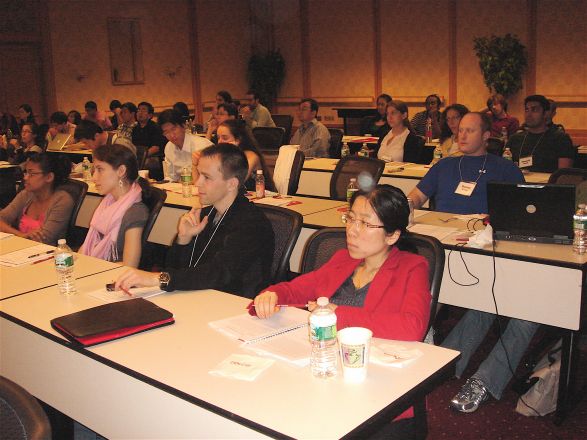 1st row: students: Tharu Fernando, Stephanie Cordato, Michael Boice and Rui Wang