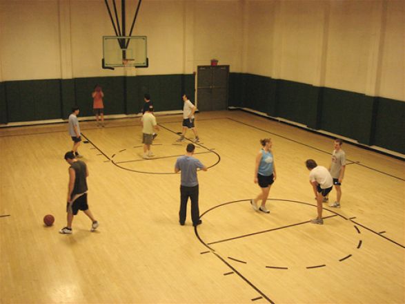The 2011 Student/Faculty Basketball Game started off with the teams warming up