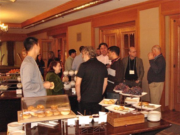 Students socializing at a party.