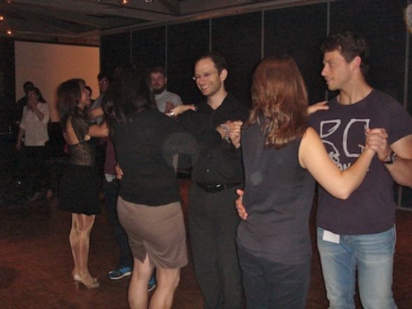 Learning some bachata moves, Dr. Heller and Gil Blum Learning some bachata moves, Dr. Heller and Gil Blum