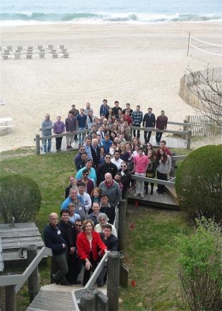 Group of students standing outdoors. Group of students standing outdoors.