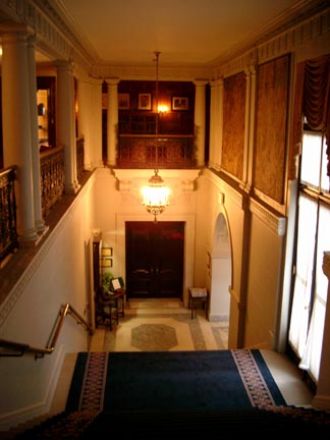 View of a grand staircase.