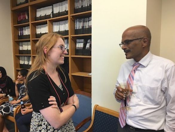 Students and faculty enjoy Dr. Pleil&#039;s reception