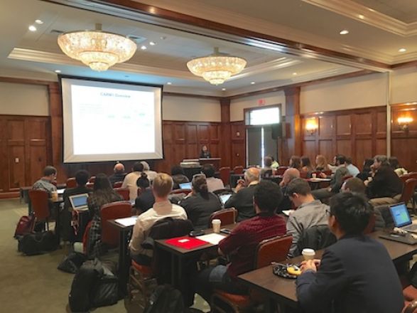 Audience during a presentation. Audience during a presentation.