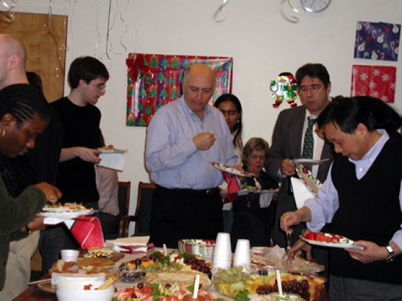 Students and faculty enjoy Holiday Party 2004.