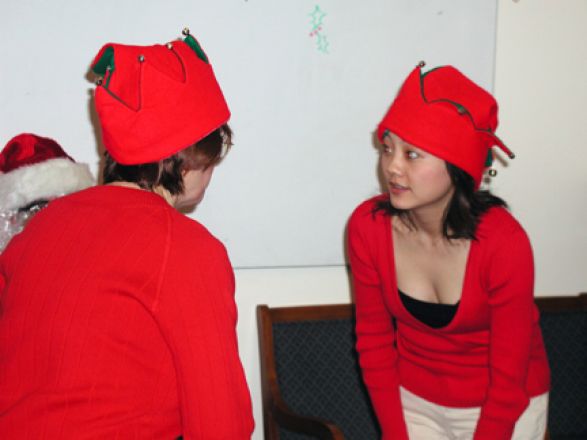 Students and faculty enjoy Holiday Party 2004.