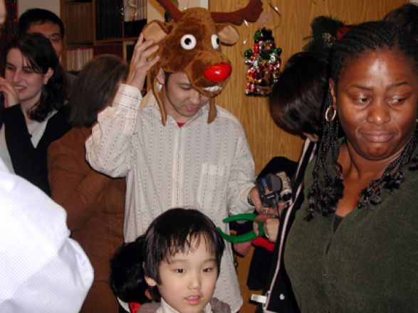 Students and faculty enjoy Holiday Party 2004.