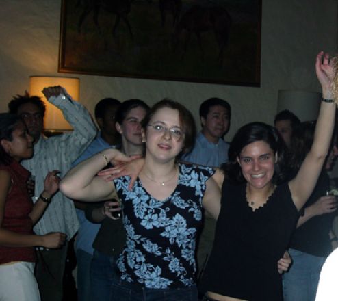 Students dancing at a party.