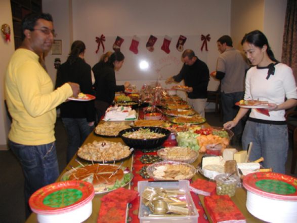 Students and faculty enjoy Holiday Party 2005.