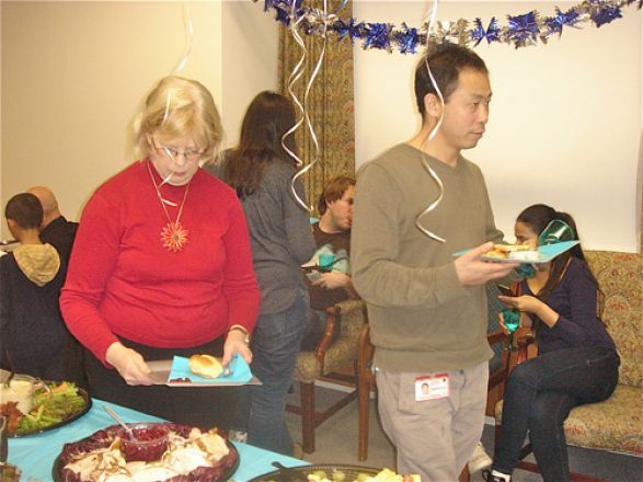 Students and faculty enjoy Holiday Party 2013.