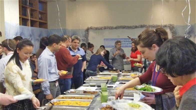 Students and faculty enjoy Holiday Party 2014.