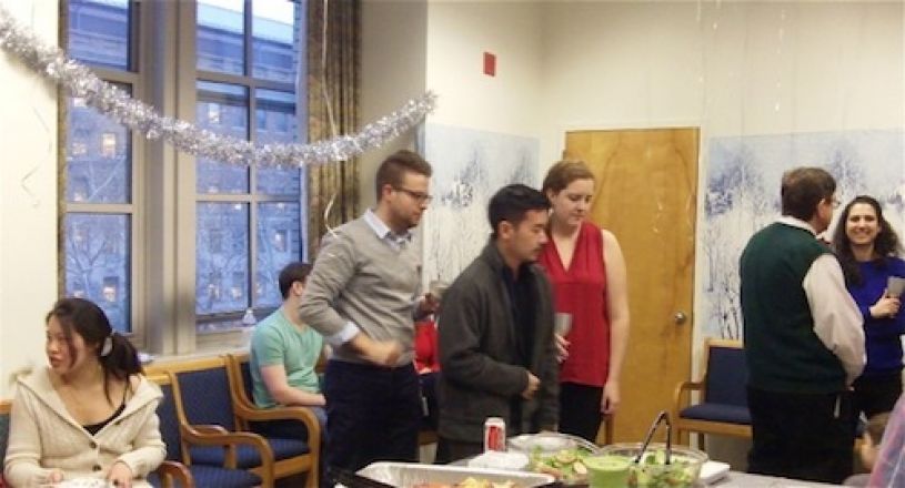 Students and faculty enjoy Holiday Party 2014.