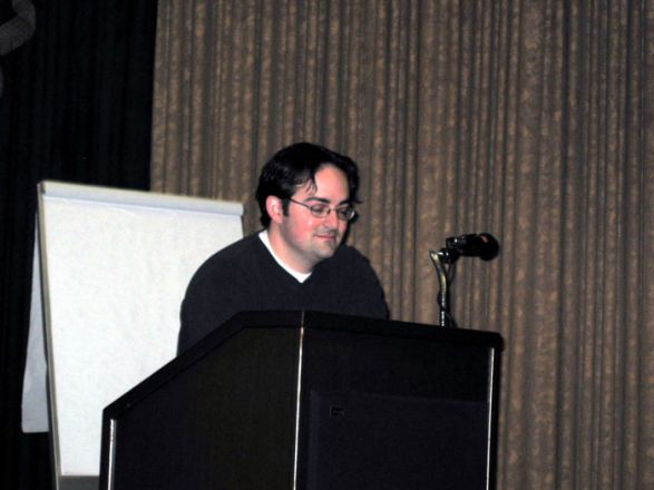 Student giving a lecture. Student giving a lecture.