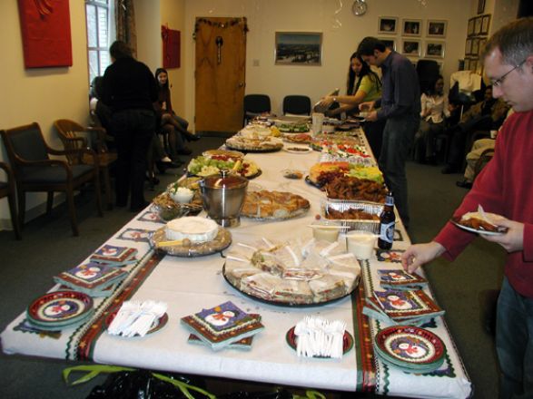 Students and faculty enjoy Holiday Party 2003.