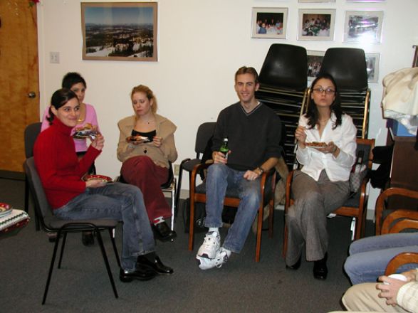 Students and faculty enjoy Holiday Party 2003.