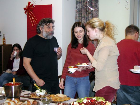 Students and faculty enjoy Holiday Party 2003.