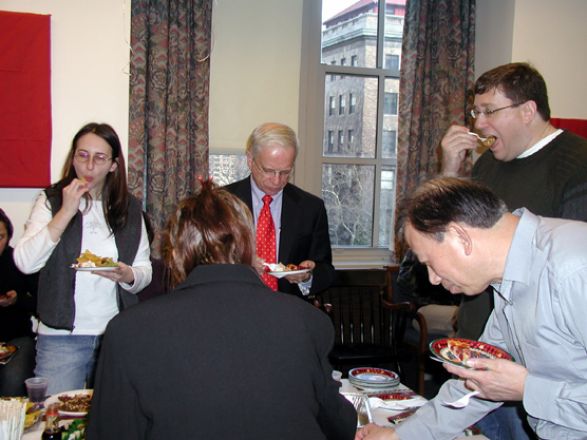 Students and faculty enjoy Holiday Party 2003.