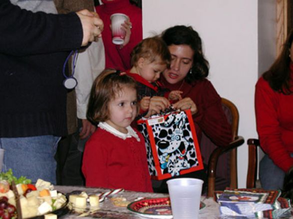 Students and faculty enjoy Holiday Party 2002.