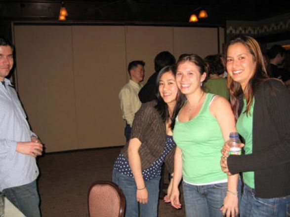 Students socializing at a party.