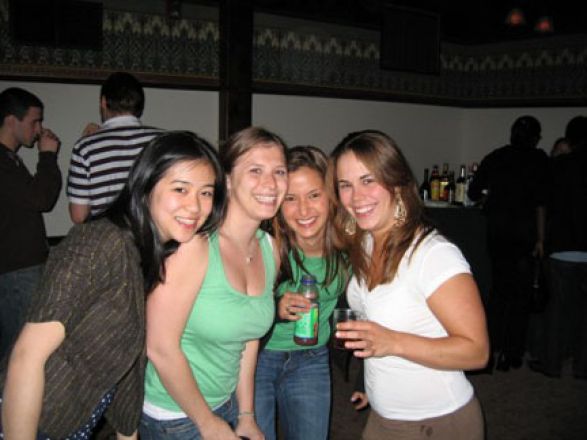 Students socializing at a party.