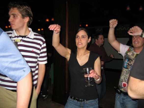 Students dancing at a party.