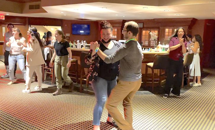 Dr. Heller and Aileen killing the dance floor with some bachata!